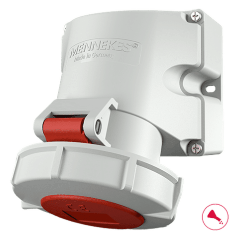 שקע לקיר שעה 3 למכולות 4X32 IP67 MENNEKES דגם 9562 | מק"ט 5555211 | MENNEKES