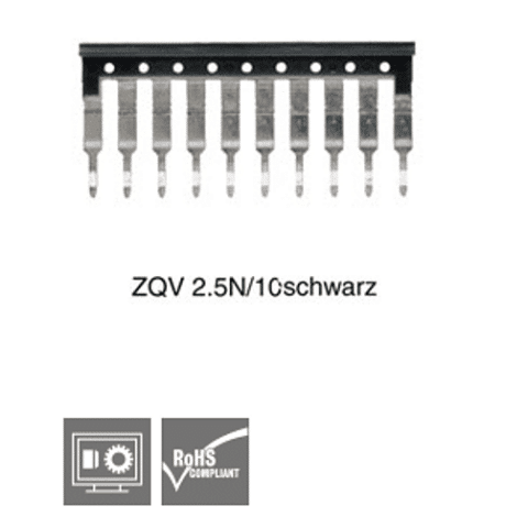 גישור ננעץ P10 שחור ל-ZQV 2.5N|10 BLK 2.5. באריזה 20 יח' | מק"ט 800171816 | A.U. Shay