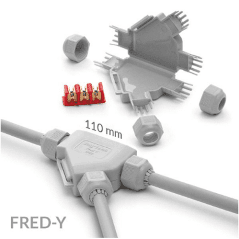 FRED-Y קופסת חיבור IP68+ג'ל ואנטיגרונים ל3 כבלים 3X2.5 | מק"ט 8272 | RAYTECH SRL